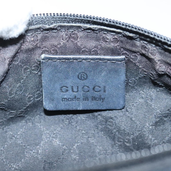 GUCCI Web Sherry Line Accessory Pouch Canvas Black Silver Red 92820 Auth am8378