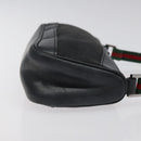 GUCCI Web Sherry Line Accessory Pouch Canvas Black Silver Red 92820 Auth am8378-3