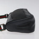 GUCCI Web Sherry Line Accessory Pouch Canvas Black Silver Red 92820 Auth am8378-4