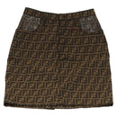 FENDI Zucca Canvas Skirt Black Brown Auth am8388-1