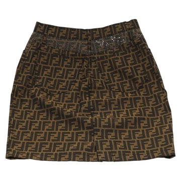 FENDI Zucca Canvas Skirt Black Brown Auth am8388 - 0