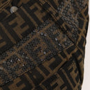 FENDI Zucca Canvas Skirt Black Brown Auth am8388-6