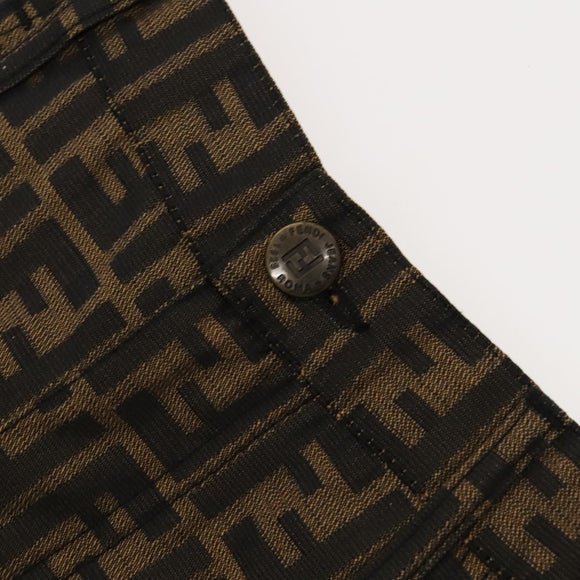 FENDI Zucca Canvas Skirt Black Brown Auth am8388