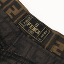 FENDI Zucca Canvas Skirt Black Brown Auth am8388-9