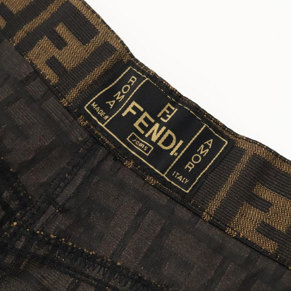FENDI Zucca Canvas Skirt Black Brown Auth am8388