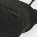 FENDI Zucca Canvas Tote Bag Nylon Black Silver Auth am8389-15