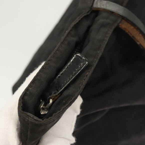 FENDI Zucca Canvas Tote Bag Nylon Black Silver Auth am8389