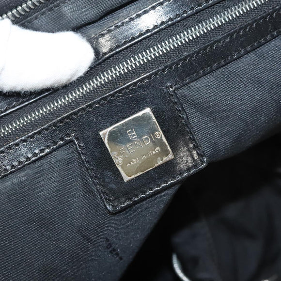 FENDI Zucca Canvas Tote Bag Nylon Black Silver Auth am8389