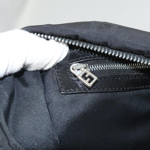 FENDI Zucca Canvas Tote Bag Nylon Black Silver Auth am8389