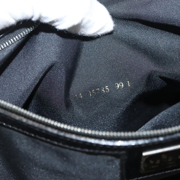 FENDI Zucca Canvas Tote Bag Nylon Black Silver Auth am8389