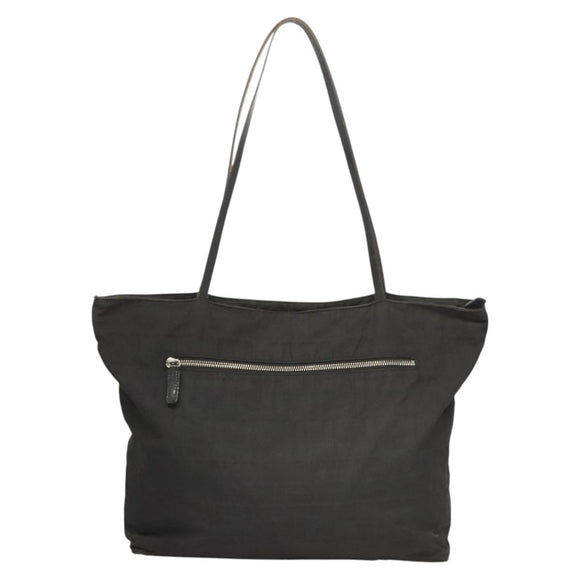 FENDI Zucca Canvas Tote Bag Nylon Black Silver Auth am8389