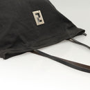 FENDI Zucca Canvas Tote Bag Nylon Black Silver Auth am8389-6