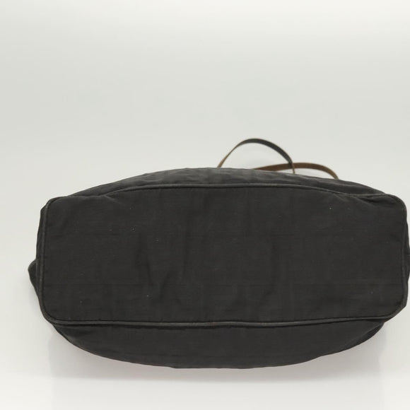 FENDI Zucca Canvas Tote Bag Nylon Black Silver Auth am8389
