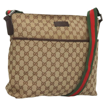 GUCCI GG Canvas Web Sherry Line Shoulder Bag Beige Green Red 189751 Auth am8390