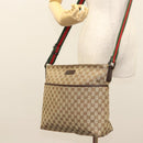 GUCCI GG Canvas Web Sherry Line Shoulder Bag Beige Green Red 189751 Auth am8390-23