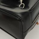 GUCCI Bamboo Shoulder Bag Enamel Black Silver 003 3444 0027 Auth am8391-15