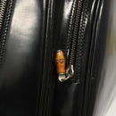 GUCCI Bamboo Shoulder Bag Enamel Black Silver 003 3444 0027 Auth am8391-18