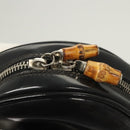 GUCCI Bamboo Shoulder Bag Enamel Black Silver 003 3444 0027 Auth am8391-9