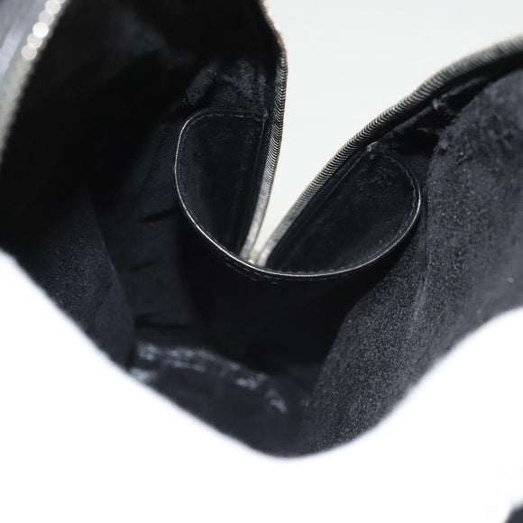 GUCCI Bamboo Shoulder Bag Enamel Black Silver 003 3444 0027 Auth am8391