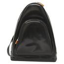 GUCCI Bamboo Shoulder Bag Enamel Black Silver 003 3444 0027 Auth am8391-13