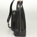 GUCCI Bamboo Shoulder Bag Enamel Black Silver 003 3444 0027 Auth am8391-3
