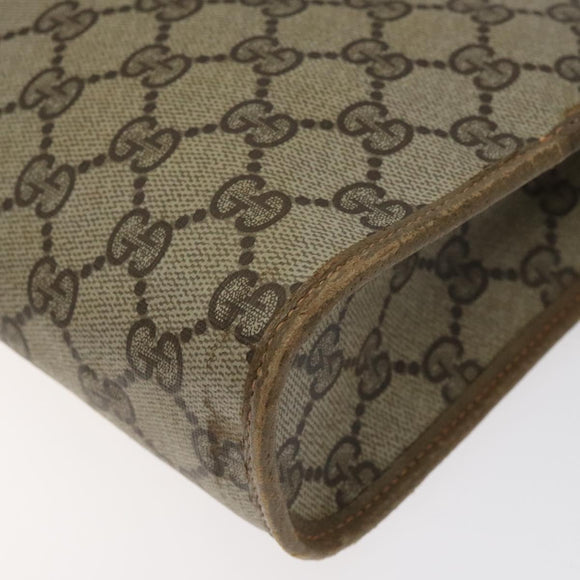 GUCCI GG Plus Supreme Clutch Bag PVC Beige 97 01 037 Auth am8392