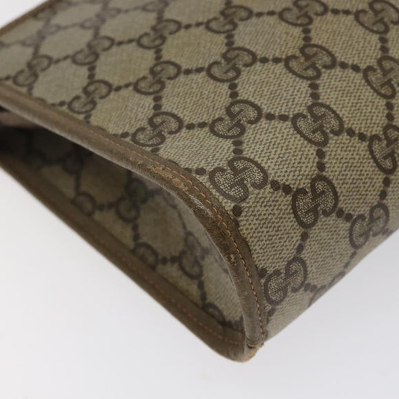 GUCCI GG Plus Supreme Clutch Bag PVC Beige 97 01 037 Auth am8392
