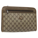 GUCCI GG Plus Supreme Clutch Bag PVC Beige 97 01 037 Auth am8392-1