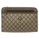 GUCCI GG Plus Supreme Clutch Bag PVC Beige 97 01 037 Auth am8392-13