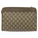 GUCCI GG Plus Supreme Clutch Bag PVC Beige 97 01 037 Auth am8392-2