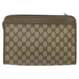 GUCCI GG Plus Supreme Clutch Bag PVC Beige 97 01 037 Auth am8392 - 0