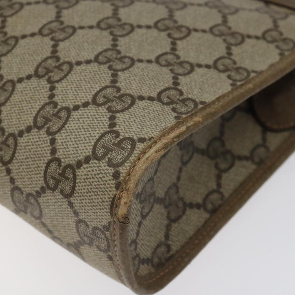 GUCCI GG Plus Supreme Clutch Bag PVC Beige 97 01 037 Auth am8392