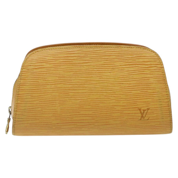 LOUIS VUITTON Epi Dauphine PM Pouch Yellow M48449 LV Auth am8407
