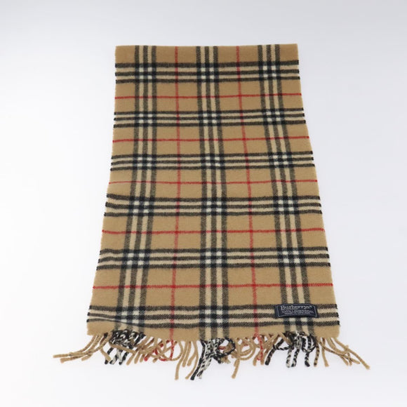Burberrys Nova Check Scarf Wool Beige Auth am8415
