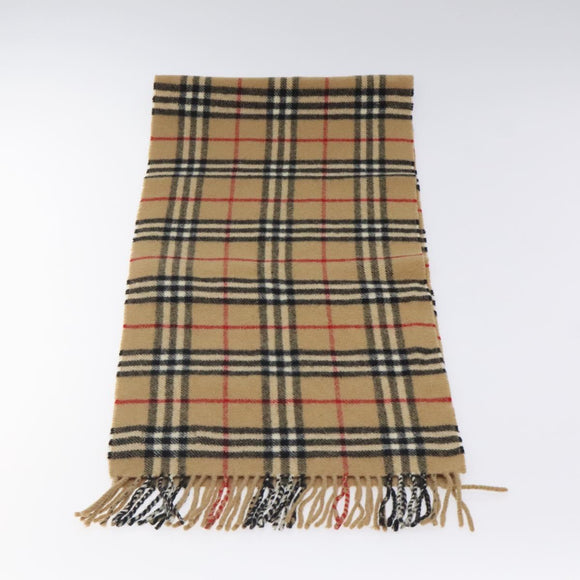 Burberrys Nova Check Scarf Wool Beige Auth am8415