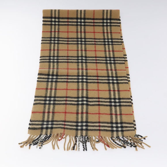 Burberrys Nova Check Scarf Wool Beige Auth am8415