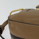 Chloe Hailey Hand Bag Leather 2way Beige Gold Auth am8424-18