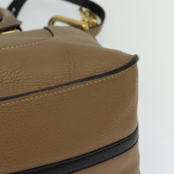 Chloe Hailey Handtas Leer 2-weg Beige Goud Auth am8424