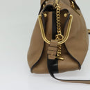 Chloe Hailey Handtas Leer 2-weg Beige Goud Auth am8424-3