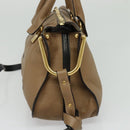 Chloe Hailey Hand Bag Leather 2way Beige Gold Auth am8424-4