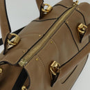 Chloe Hailey Hand Bag Leather 2way Beige Gold Auth am8424-6