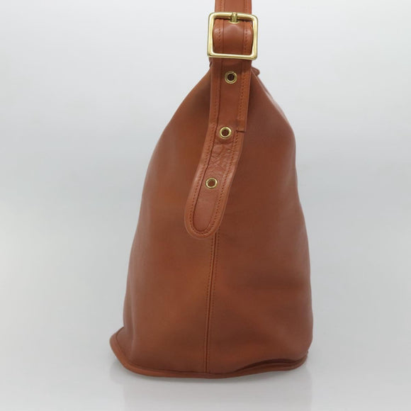 Coach Shoulder Bag Leather Brown Auth am8426