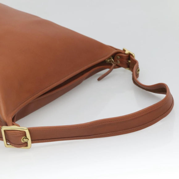 Coach Shoulder Bag Leather Brown Auth am8426