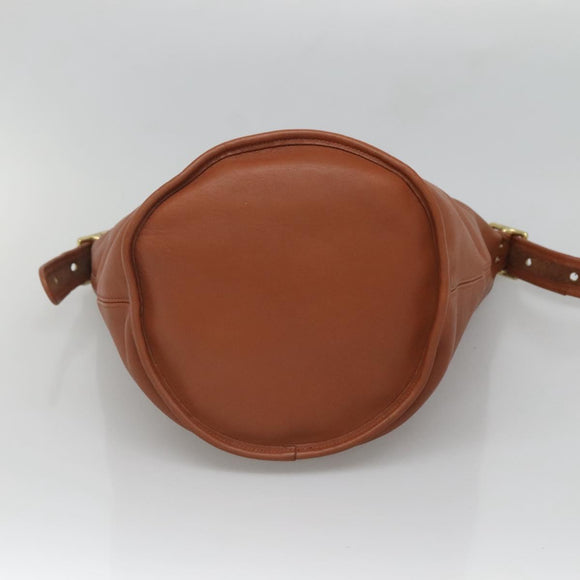 Coach Shoulder Bag Leather Brown Auth am8426