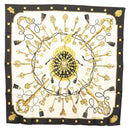 HERMES Carre 90 Scarf ""LES CLES THE KEYS RARE"" Silk White Auth am8434-1