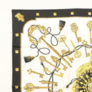 HERMES Carre 90 Scarf ""LES CLES THE KEYS RARE"" Silk White Auth am8434-2