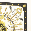 HERMES Carre 90 Scarf ""LES CLES THE KEYS RARE"" Silk White Auth am8434-4