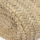 LOEWE Anagram Basket bag Hand Bag Raffia Leather Beige Red Silver Auth am8437-14