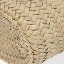 LOEWE Anagram Basket bag Hand Bag Raffia Leather Beige Red Silver Auth am8437-16