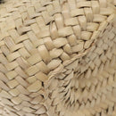 LOEWE Anagram Basket bag Hand Bag Raffia Leather Beige Red Silver Auth am8437-9